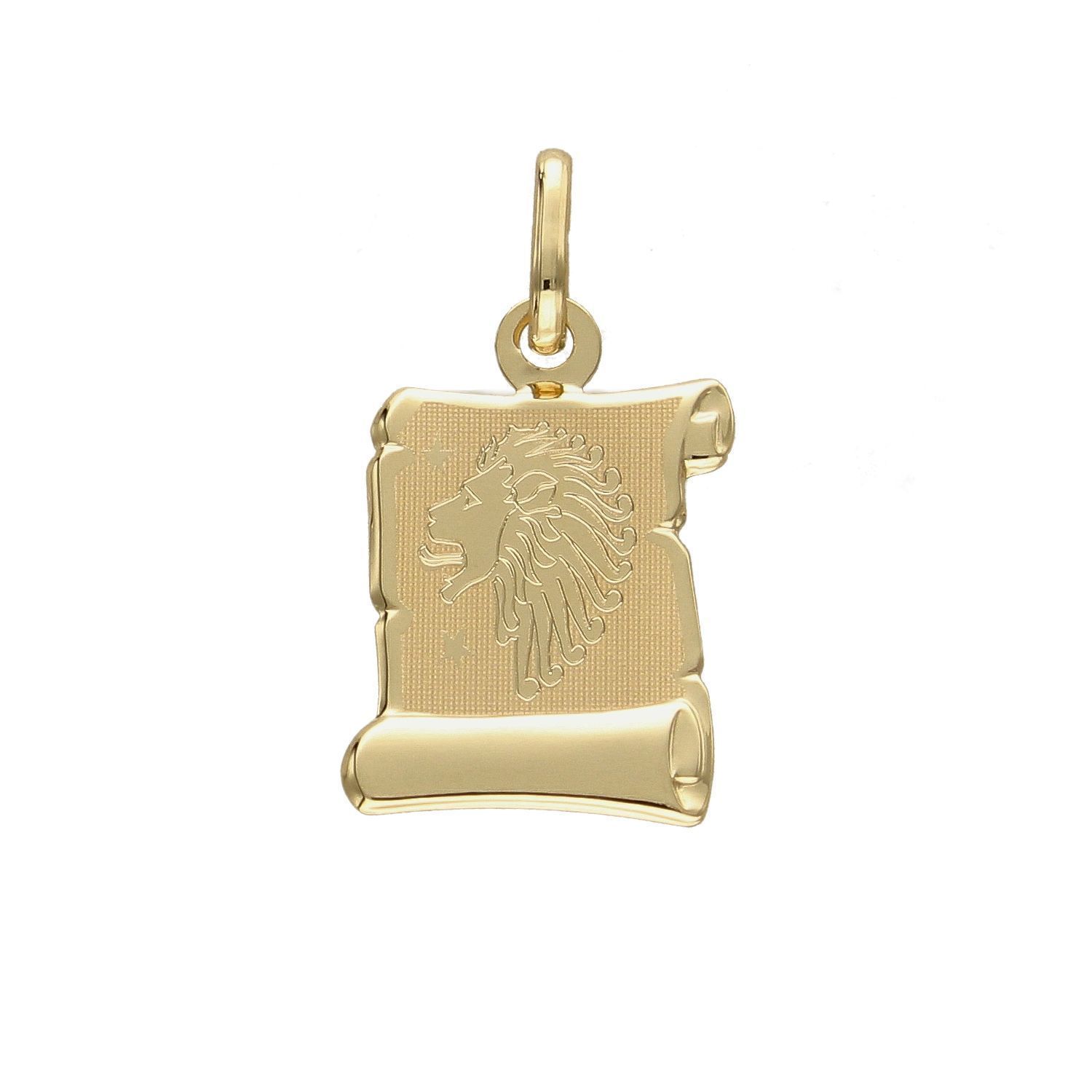 Złota zawieszka znak zodiaku Lew.jpg